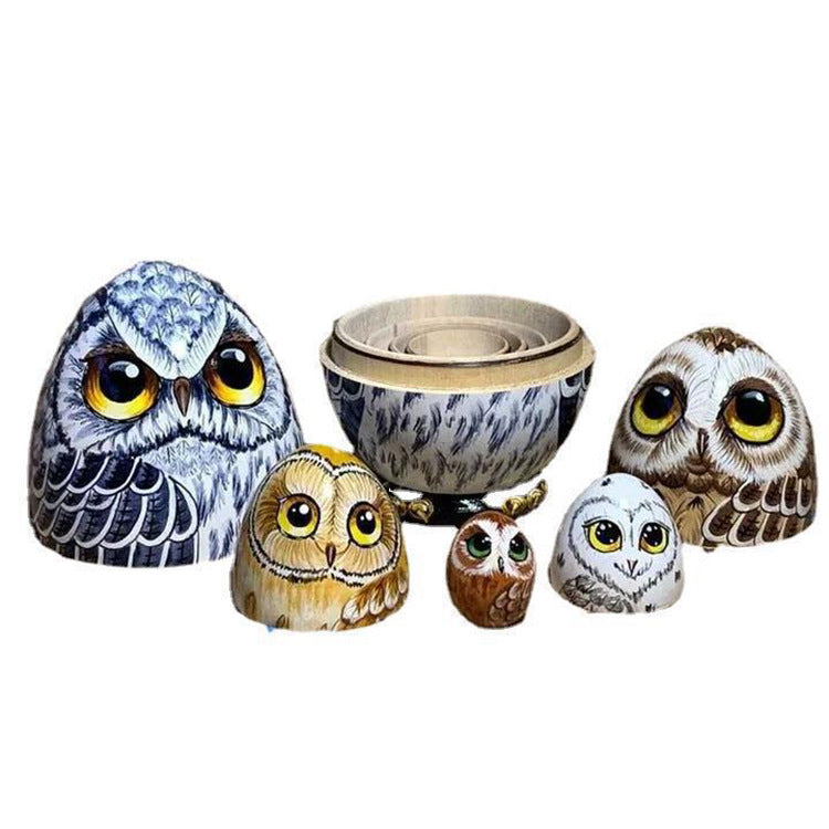 Owl Nesting Egg Wooden Craft – Rustic Home Décor Ornament