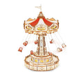 Wooden Amusement Park Music Box – DIY Swing Model Kit