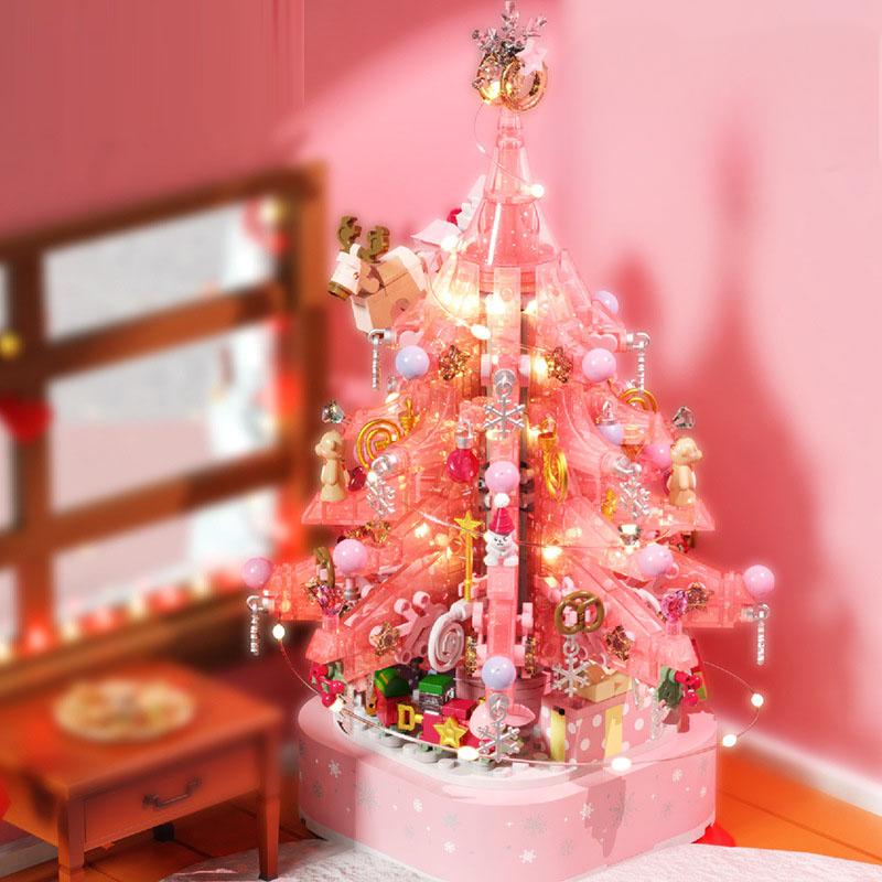 Crystal Christmas Tree Music Box – DIY Assembly Building Blocks Bouquet Toy