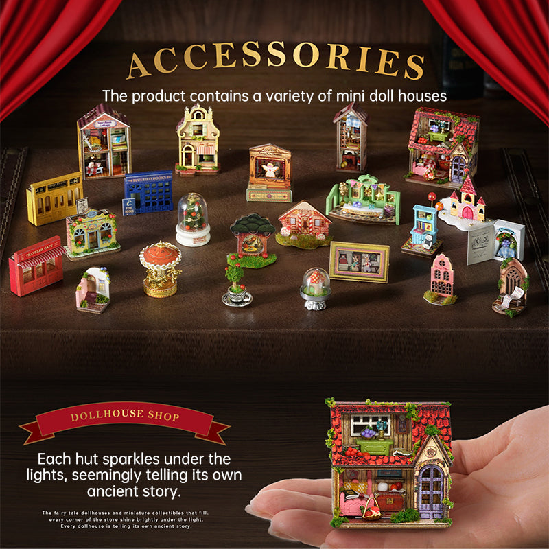DIY Fairy-tale Wooden Wonderhouse – Miniature Bookend & Bookshelf Décor Kit