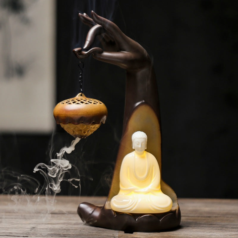 Bergamot Hanging Ball Back Flow Incense Burner Hanging Stove Creative Plate Incense Household Incense Aromatherapy Stove Night Light Ornaments