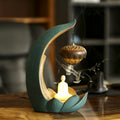 Lotus Back Flow Incense Burner – Ceramic Sandalwood Aromatherapy Night Light
