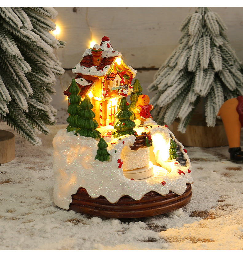 Christmas Luminous Music House – Eight-Tone Music Box Night Light Hut