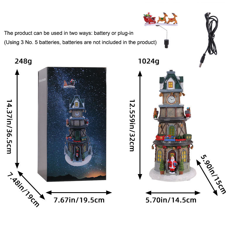 Christmas Luminous Rotating Music Box – Night Light & Kids' Birthday Gift