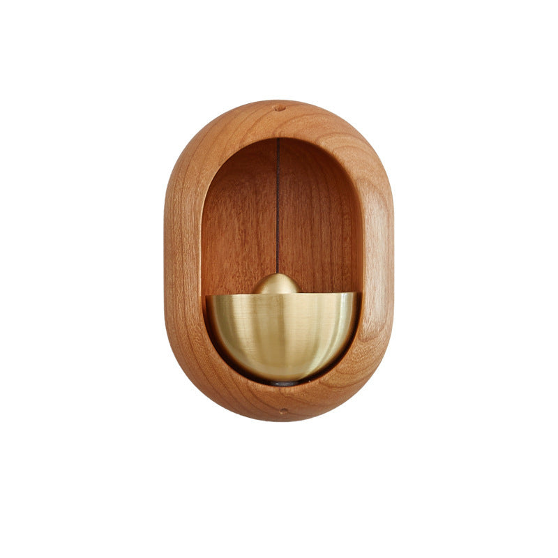 Japanese Black Walnut & Brass Bells — Handcrafted Zen Home Decor
