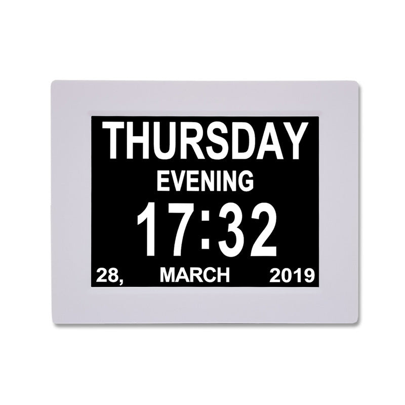 8" Smart Digital Calendar Clock – Electronic Desk Clock with Photo Frame & Music Player