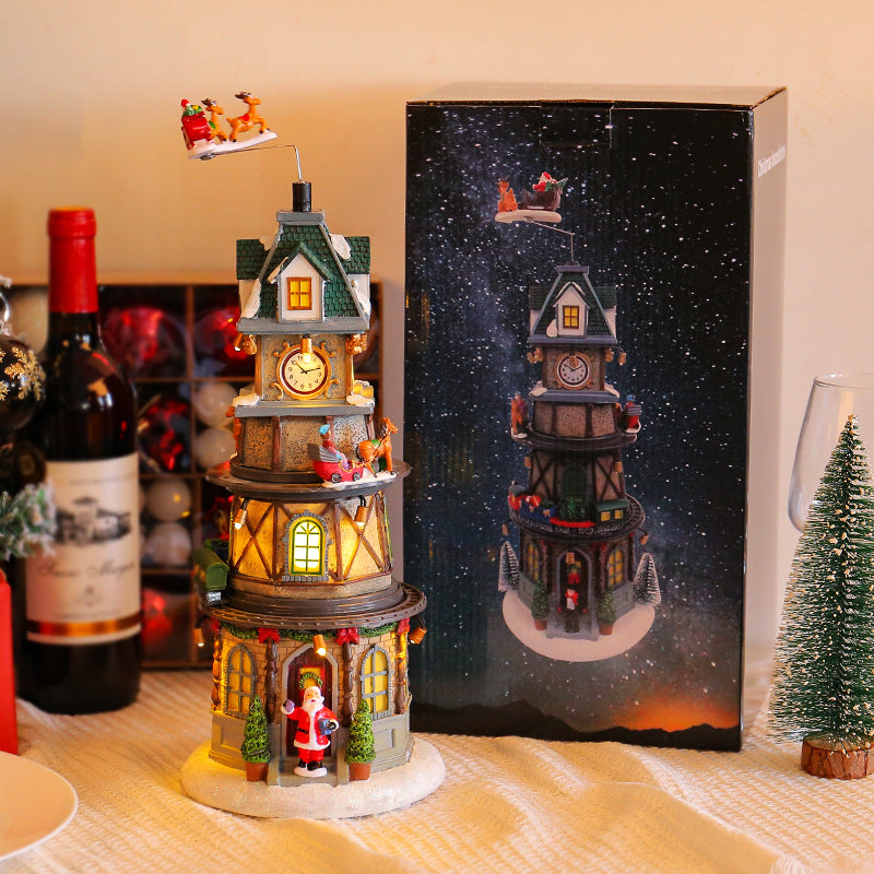 Christmas Luminous Rotating Music Box – Night Light & Kids' Birthday Gift