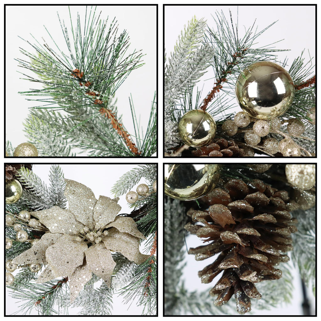 Christmas Wreath 20 Inch – Warm Light Door Decoration