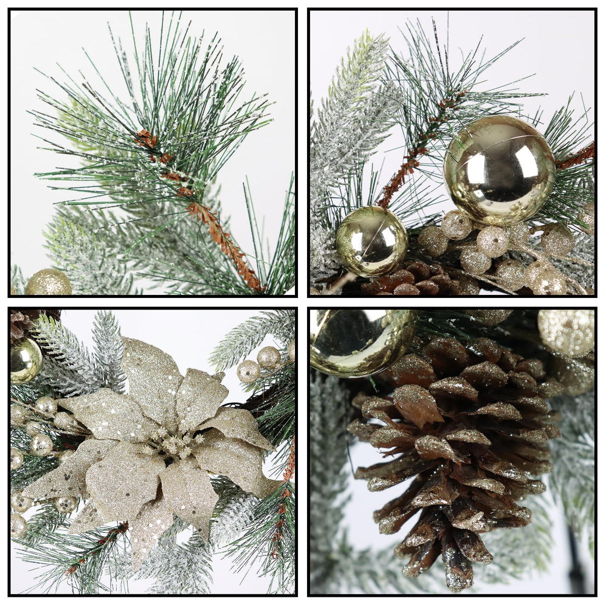 Christmas Wreath 20 Inch – Warm Light Door Decoration