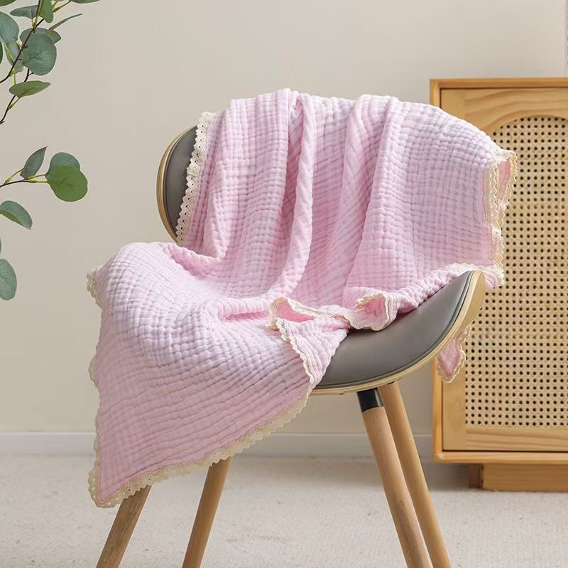 Lace-Edged Pure Cotton Gauze Blanket