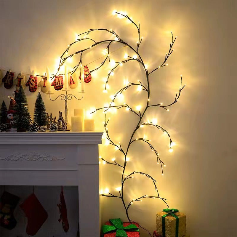 LED Rattan Twig Light String – Warm White Fairy Lights for Christmas & Home Decor