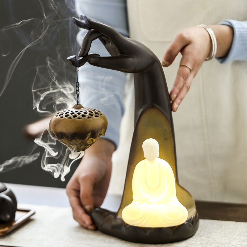 Bergamot Hanging Ball Back Flow Incense Burner Hanging Stove Creative Plate Incense Household Incense Aromatherapy Stove Night Light Ornaments
