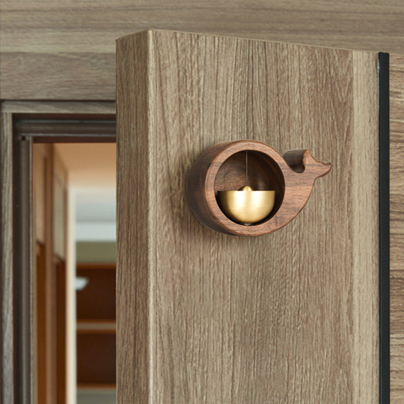 Japanese Walnut & Copper Wind Chime Doorbell — Zen Entryway Decor