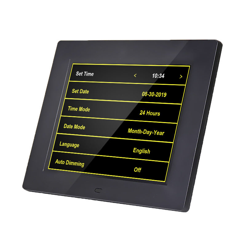 8" Smart Digital Calendar Clock – Electronic Desk Clock with Photo Frame & Music Player