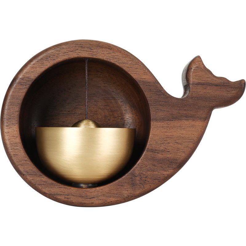 Japanese Walnut & Copper Wind Chime Doorbell — Zen Entryway Decor