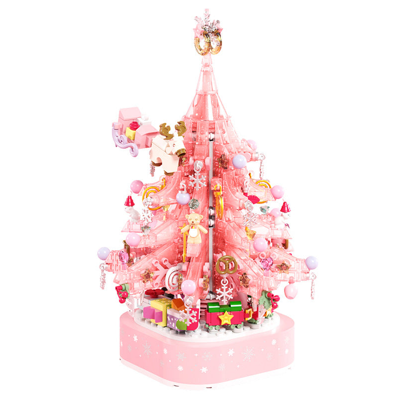 Crystal Christmas Tree Music Box – DIY Assembly Building Blocks Bouquet Toy