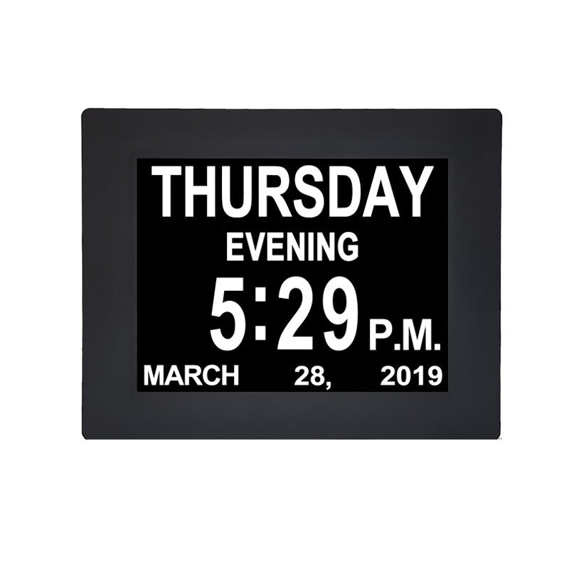 8" Smart Digital Calendar Clock – Electronic Desk Clock with Photo Frame & Music Player