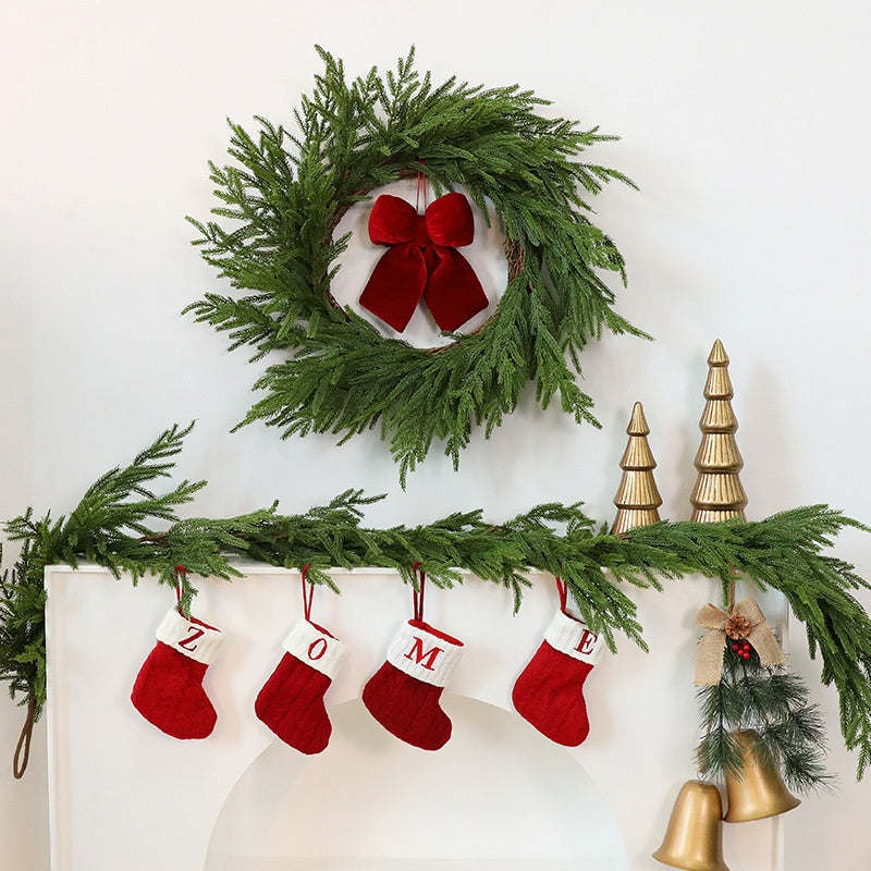 Artificial Pine Needle Vine Wreath – Christmas Door & Wall Hanging Decoration