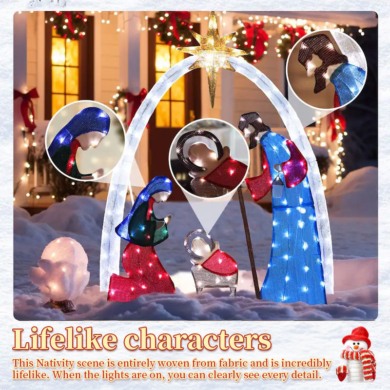 Copper Wire Outdoor Nativity Scene — Christmas Garden & Yard Decor
