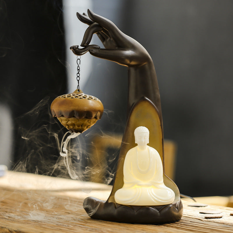 Bergamot Hanging Ball Back Flow Incense Burner Hanging Stove Creative Plate Incense Household Incense Aromatherapy Stove Night Light Ornaments
