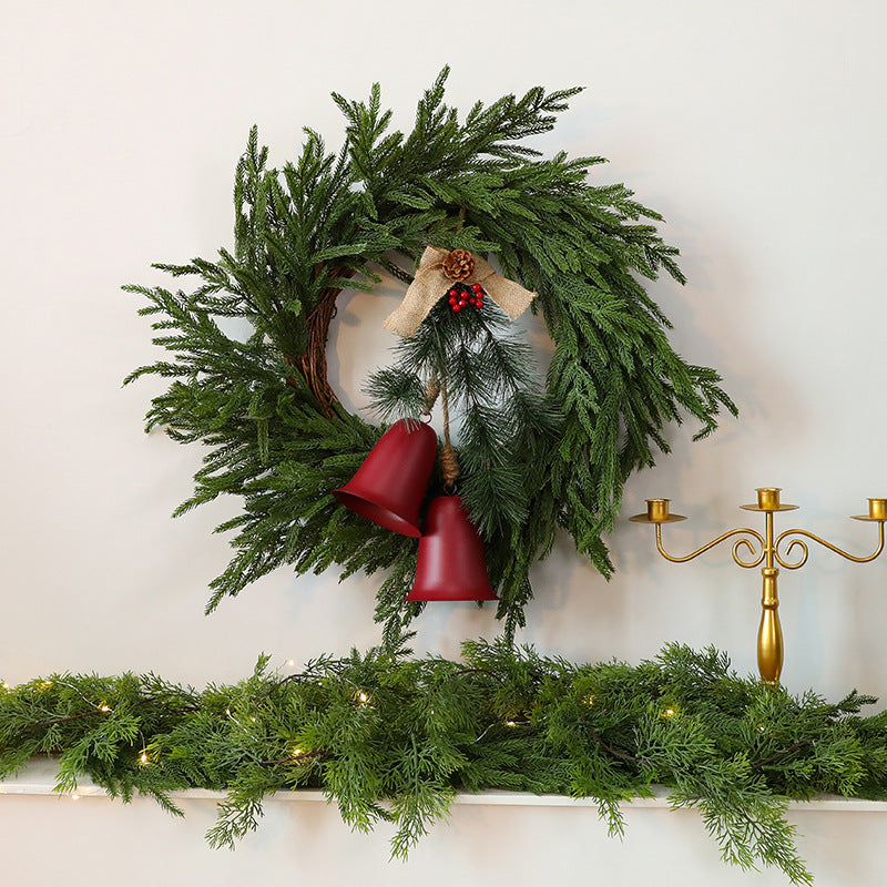 Artificial Pine Needle Vine Wreath – Christmas Door & Wall Hanging Decoration