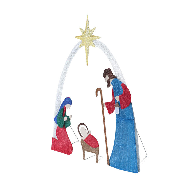 Copper Wire Outdoor Nativity Scene — Christmas Garden & Yard Decor