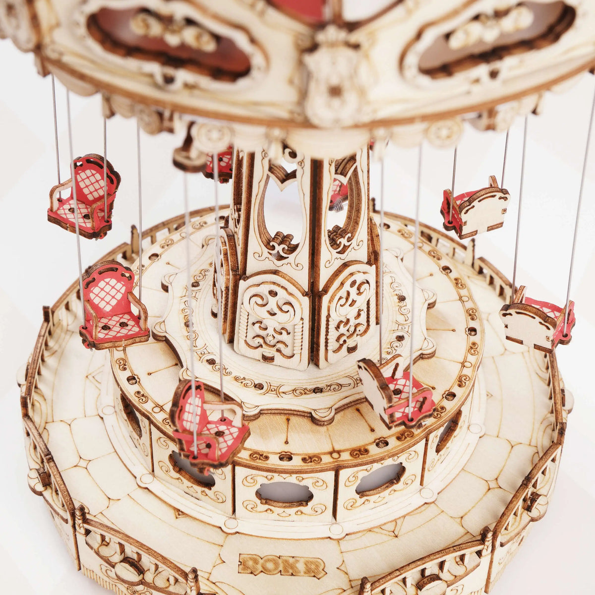 Wooden Amusement Park Music Box – DIY Swing Model Kit