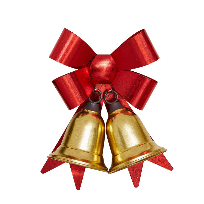 Christmas Red Bow Metal Bell Door Hanger – Festive Holiday Decoration