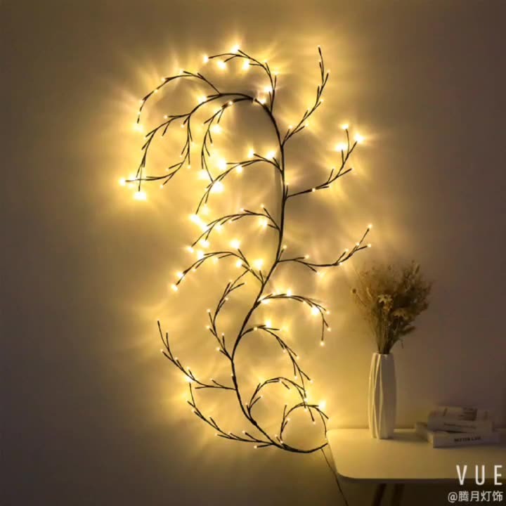 LED Rattan Twig Light String – Warm White Fairy Lights for Christmas & Home Decor