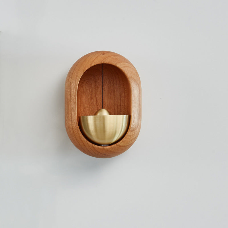 Japanese Black Walnut & Brass Bells — Handcrafted Zen Home Decor