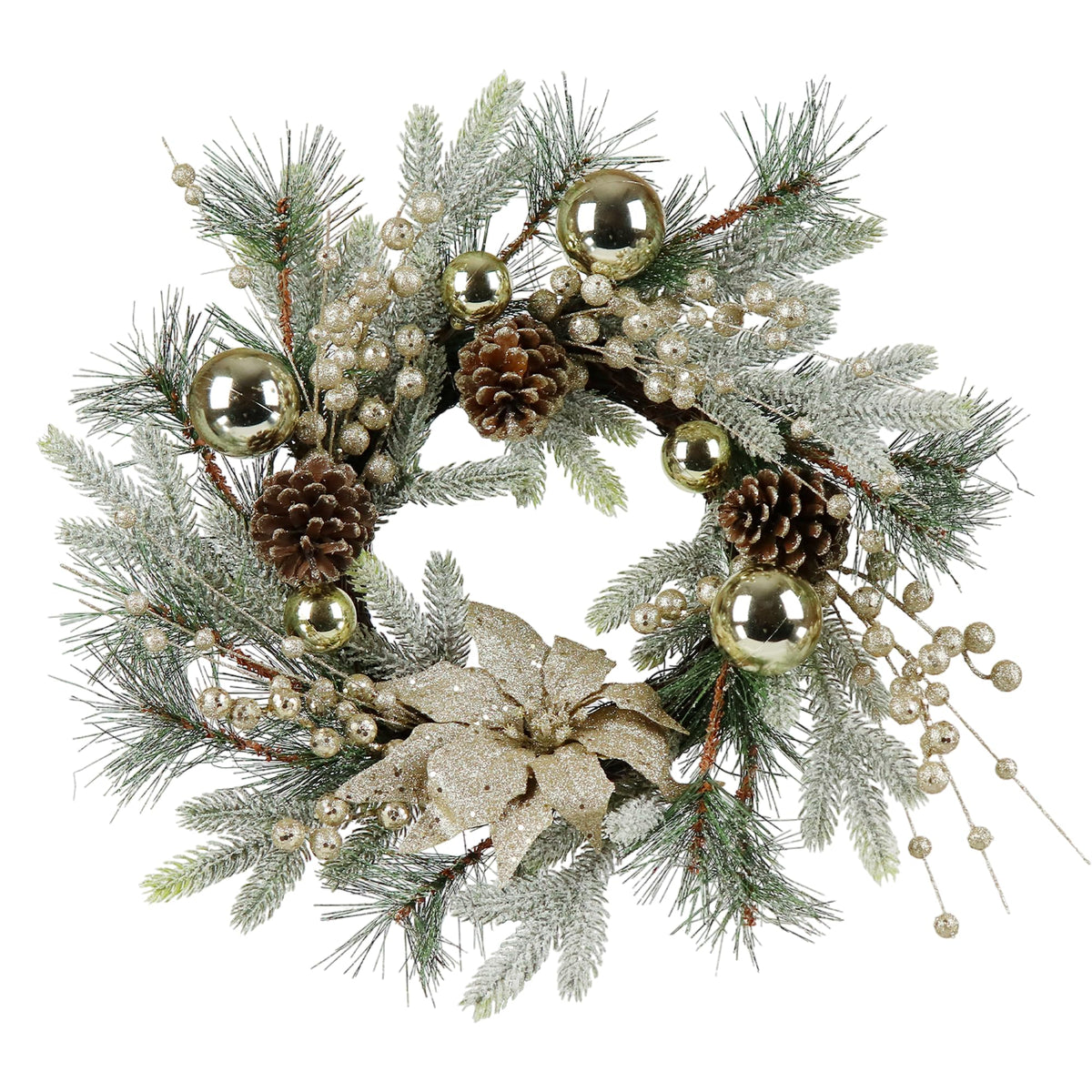 Christmas Wreath 20 Inch – Warm Light Door Decoration