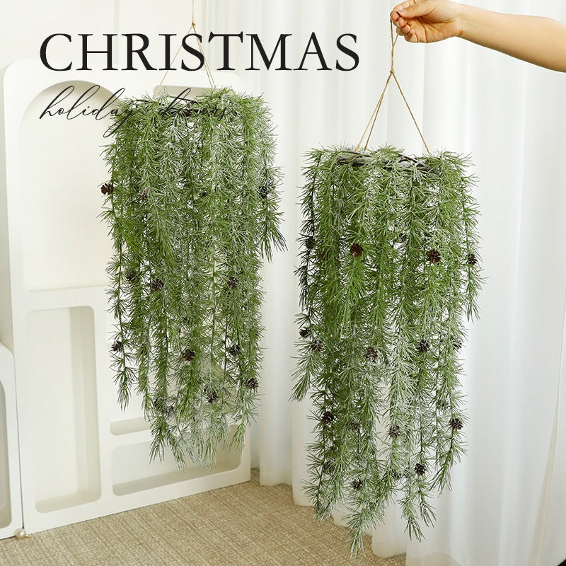 Faux Green Vine Hanging Basket – Christmas Decoration Hanging Ornament