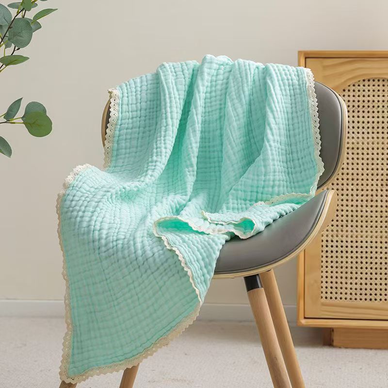 Lace-Edged Pure Cotton Gauze Blanket