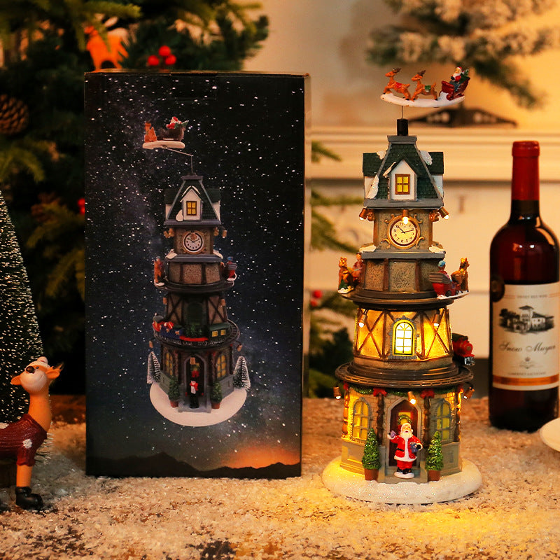 Christmas Luminous Rotating Music Box – Night Light & Kids' Birthday Gift