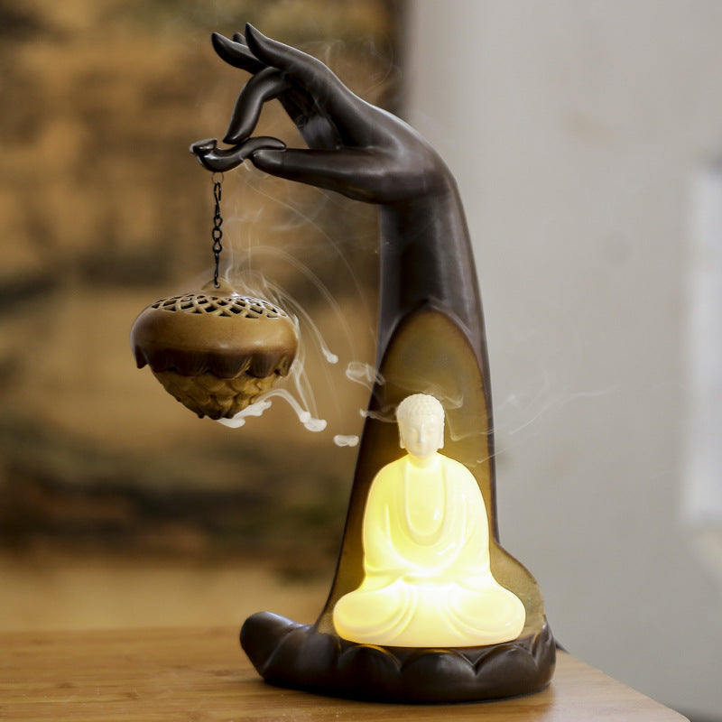 Bergamot Hanging Ball Back Flow Incense Burner Hanging Stove Creative Plate Incense Household Incense Aromatherapy Stove Night Light Ornaments