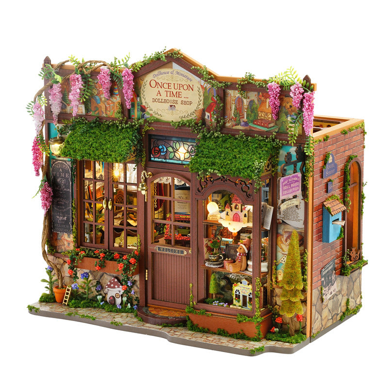 DIY Fairy-tale Wooden Wonderhouse – Miniature Bookend & Bookshelf Décor Kit