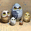 Owl Nesting Egg Wooden Craft – Rustic Home Décor Ornament