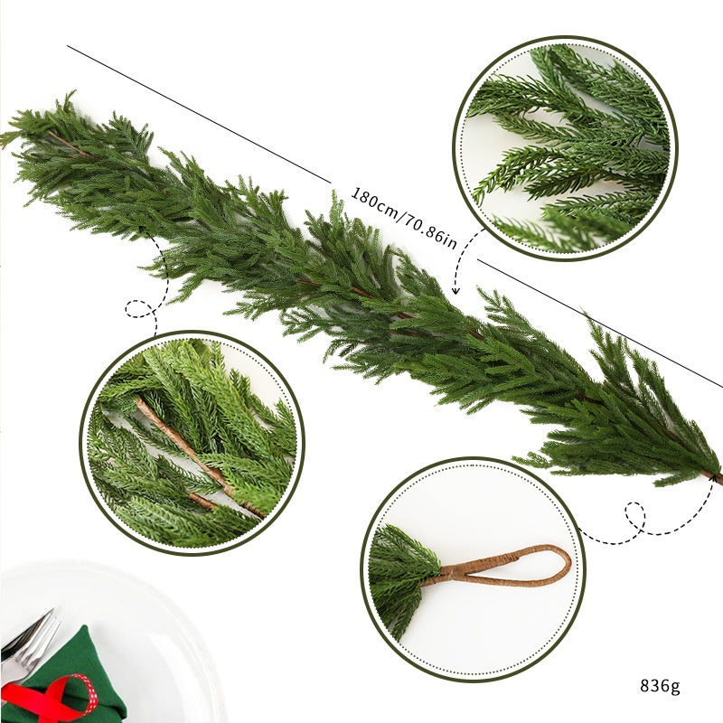 Artificial Pine Needle Vine Wreath – Christmas Door & Wall Hanging Decoration