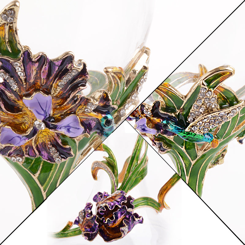 European Crystal Enamel Wine Goblet Set – Handcrafted Gold-Plated Glasses for Weddings & Gifting