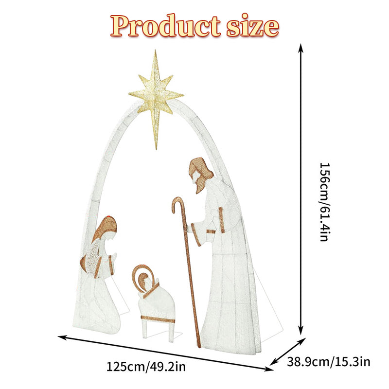 Copper Wire Outdoor Nativity Scene — Christmas Garden & Yard Decor