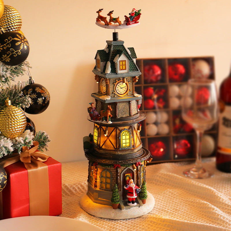 Christmas Luminous Rotating Music Box – Night Light & Kids' Birthday Gift