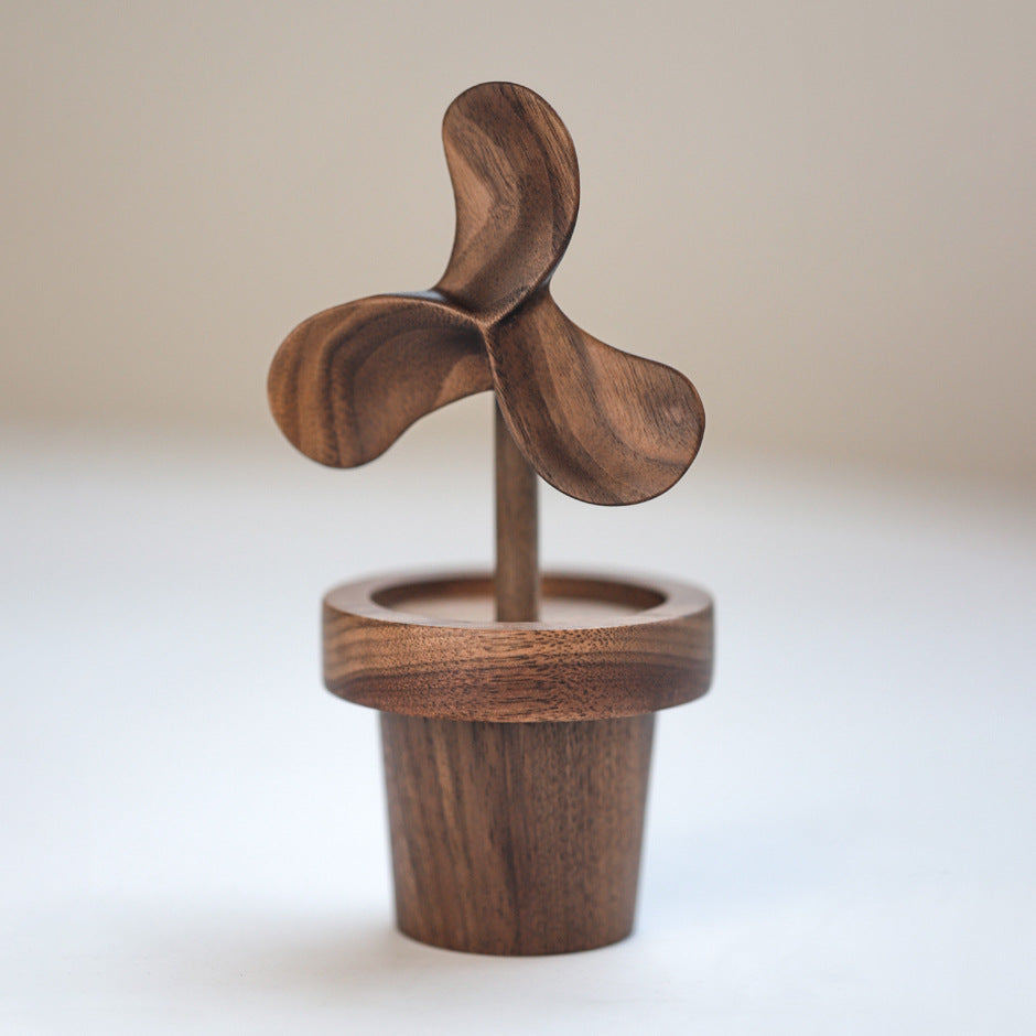 Windmill Essential Oil Diffuser – Vintage Wood Aromatherapy Décor