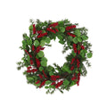 25" Autumn Harvest Door Wreath — Dried Leaves & Berry Seasonal Decor