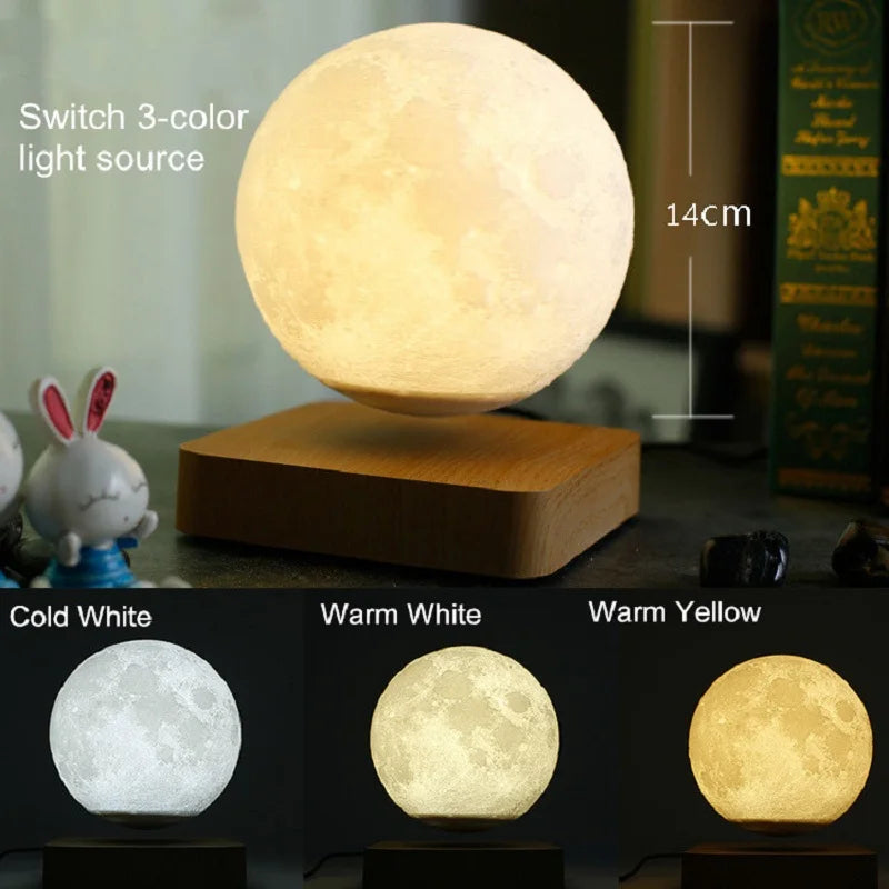 Floating Moon Lamp — 3D Printed Magnetic Levitation Night Light