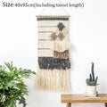 Hand-Woven Tufted Macramé Wall Tapestry — Boho Tassel Art