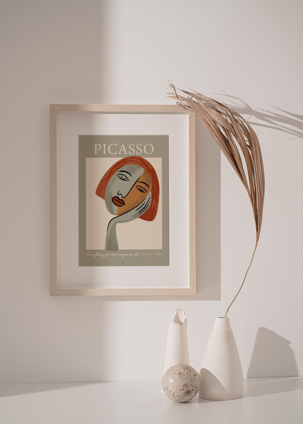 Face with Hand | Picasso-Inspired Art Print for Modern Interiors