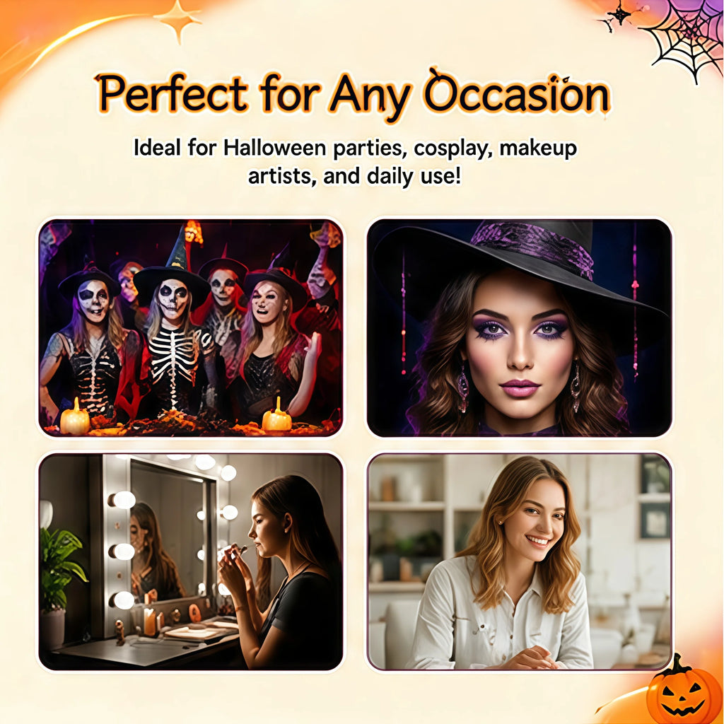 Halloween Eyelash Spoolie Brush Set – 51Pcs with Organiser Box