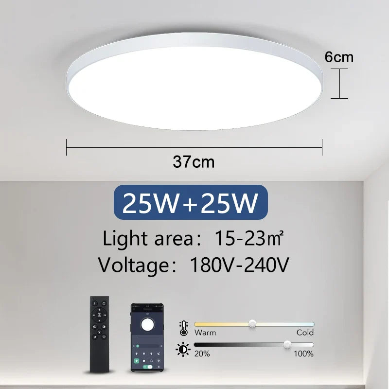 Lumière Cloud | Smart Dimmable LED Ceiling Lamp with Remote & App Control