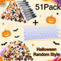 Halloween Eyelash Spoolie Brush Set – 51Pcs with Organiser Box