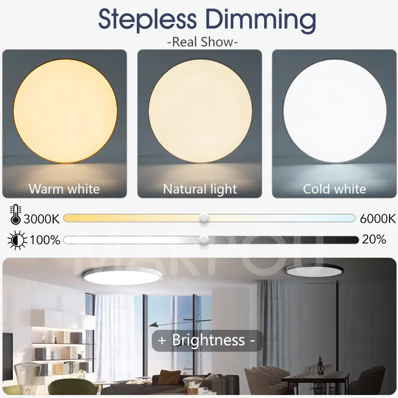 Lumière Cloud | Smart Dimmable LED Ceiling Lamp with Remote & App Control